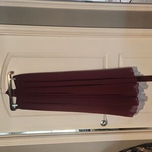 Long sheer lined skirt. With scarf tie  Maroon. NWT